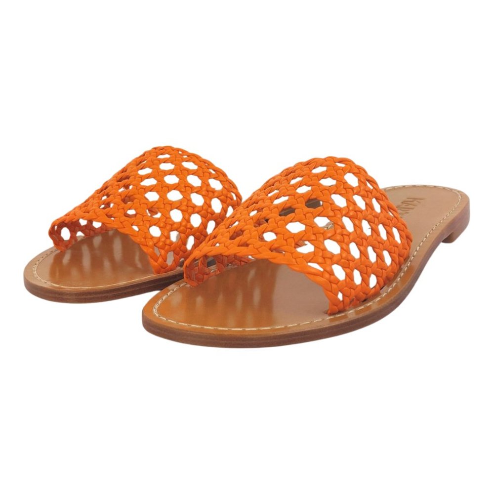 NWT Souliers Martinez Playa Rejilla Calendula Orange Handwoven Sandal Size 5 - Picture 7 of 8